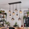 Gastor Lampadario a sospensione, Lampada a sfera, Lampada a sospensione Ambrato, Cromo, Chiaro, Grigio fumo, 8-Luci