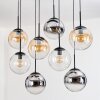 Gastor Lampadario a sospensione, Lampada a sfera, Lampada a sospensione Ambrato, Cromo, Chiaro, Grigio fumo, 8-Luci