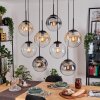Gastor Lampadario a sospensione, Lampada a sfera, Lampada a sospensione Ambrato, Chiaro, Grigio fumo, 8-Luci