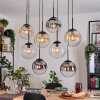 Gastor Lampadario a sospensione, Lampada a sfera, Lampada a sospensione Ambrato, Chiaro, Grigio fumo, 8-Luci