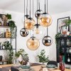 Gastor Lampadario a sospensione, Lampada a sfera, Lampada a sospensione Ambrato, Cromo, Chiaro, Grigio fumo, 8-Luci