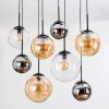 Gastor Lampadario a sospensione, Lampada a sfera, Lampada a sospensione Ambrato, Cromo, Chiaro, Grigio fumo, 8-Luci