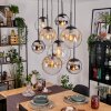 Gastor Lampadario a sospensione, Lampada a sfera, Lampada a sospensione Ambrato, Cromo, Chiaro, Grigio fumo, 8-Luci