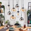Gastor Lampadario a sospensione, Lampada a sfera, Lampada a sospensione Ambrato, Cromo, Chiaro, Grigio fumo, 8-Luci