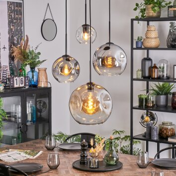 Koyoto Lampadario a sospensione, Lampada a sfera, Lampada a sospensione a cluster Ambrato, Cromo, Chiaro, Grigio fumo, 4-Luci Koyoto Lampadario a sospensione, Lampada a sfera, Lampada a sospensione a cluster Ambrato, Cromo, Chiaro, Grigio fumo, 4-Luci