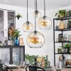 Koyoto Lampadario a sospensione, Lampada a sfera, Lampada a sospensione a cluster Ambrato, Chiaro, 4-Luci