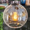 Koyoto Lampadario a sospensione, Lampada a sfera, Lampada a sospensione a cluster Ambrato, Chiaro, 4-Luci