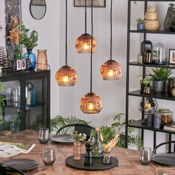 Ripoll Lampadario a sospensione, Lampada a sfera, Lampada a sospensione a cluster Chiaro, Ramato, 4-Luci