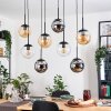 Gastor Lampadario a sospensione, Lampada a sfera, Lampada a sospensione Ambrato, Cromo, Chiaro, Grigio fumo, 8-Luci