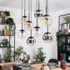 Gastor Lampadario a sospensione, Lampada a sfera, Lampada a sospensione Ambrato, Cromo, Chiaro, Grigio fumo, 8-Luci