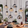 Gastor Lampadario a sospensione, Lampada a sfera, Lampada a sospensione Ambrato, Cromo, Chiaro, Grigio fumo, 8-Luci