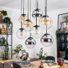 Gastor Lampadario a sospensione, Lampada a sfera, Lampada a sospensione Ambrato, Cromo, Chiaro, Grigio fumo, 8-Luci