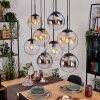 Gastor Lampadario a sospensione, Lampada a sfera, Lampada a sospensione Ambrato, Cromo, Chiaro, Grigio fumo, 8-Luci