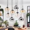 Gastor Lampadario a sospensione, Lampada a sfera, Lampada a sospensione Ambrato, Cromo, Chiaro, Grigio fumo, 8-Luci