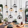 Gastor Lampadario a sospensione, Lampada a sfera, Lampada a sospensione Ambrato, Cromo, Chiaro, Grigio fumo, 8-Luci