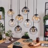 Gastor Lampadario a sospensione, Lampada a sfera, Lampada a sospensione Ambrato, Chiaro, Grigio fumo, 8-Luci