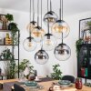 Gastor Lampadario a sospensione, Lampada a sfera, Lampada a sospensione Ambrato, Chiaro, Grigio fumo, 8-Luci