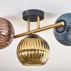 Koyoto Plafoniera, Lampada a sfera Oro, Nero, 3-Luci