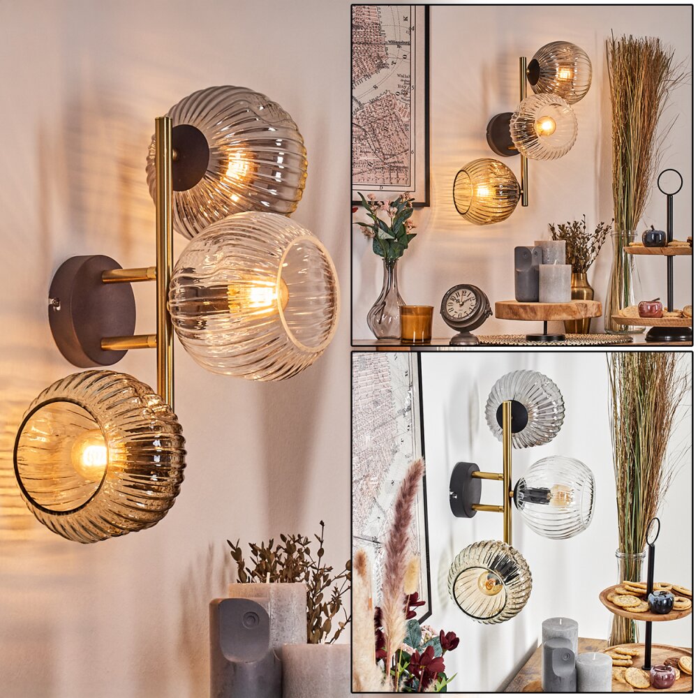 Ripoll Lampada a sfera, Applique Oro, Nero, 3-Luci main product photo