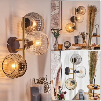 Ripoll Lampada a sfera, Applique Oro, Nero, 3-Luci