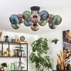 Koyoto Plafoniera, Lampada a sfera 89 cm Blu, Verde, Ramato, 12-Luci