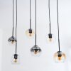 Koyoto Lampadario a sospensione, Lampada a sfera, Lampada a sospensione Ambrato, Chiaro, Grigio fumo, 6-Luci