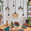 Koyoto Lampadario a sospensione, Lampada a sfera, Lampada a sospensione Ambrato, Chiaro, Grigio fumo, 6-Luci