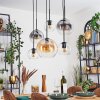 Koyoto Lampadario a sospensione, Lampada a sfera, Lampada a sospensione Ambrato, Chiaro, Grigio fumo, 6-Luci
