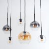 Koyoto Lampadario a sospensione, Lampada a sfera, Lampada a sospensione Ambrato, Chiaro, Grigio fumo, 6-Luci