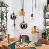 Koyoto Lampadario a sospensione, Lampada a sfera, Lampada a sospensione Ambrato, Cromo, Chiaro, Grigio fumo, 6-Luci