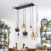 Koyoto Lampadario a sospensione, Lampada a sfera, Lampada a sospensione Ambrato, Cromo, Chiaro, Grigio fumo, 6-Luci