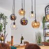 Koyoto Lampadario a sospensione, Lampada a sfera, Lampada a sospensione Ambrato, Cromo, Chiaro, Grigio fumo, 6-Luci