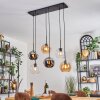 Koyoto Lampadario a sospensione, Lampada a sfera, Lampada a sospensione Ambrato, Cromo, Chiaro, Grigio fumo, 6-Luci