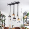Koyoto Lampadario a sospensione, Lampada a sfera, Lampada a sospensione Ambrato, Chiaro, Grigio fumo, 6-Luci