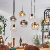 Koyoto Lampadario a sospensione, Lampada a sfera, Lampada a sospensione Ambrato, Chiaro, Grigio fumo, 6-Luci