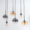 Koyoto Lampadario a sospensione, Lampada a sfera, Lampada a sospensione Ambrato, Chiaro, Grigio fumo, 6-Luci