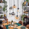Koyoto Lampadario a sospensione, Lampada a sfera, Lampada a sospensione Ambrato, Chiaro, Grigio fumo, 6-Luci