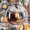 Koyoto Lampadario a sospensione, Lampada a sfera, Lampada a sospensione Ambrato, Cromo, Chiaro, Grigio fumo, 6-Luci