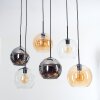 Koyoto Lampadario a sospensione, Lampada a sfera, Lampada a sospensione Ambrato, Cromo, Chiaro, Grigio fumo, 6-Luci
