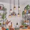 Koyoto Lampadario a sospensione, Lampada a sfera, Lampada a sospensione Ambrato, Chiaro, Grigio fumo, 6-Luci