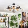 Koyoto Plafoniera, Lampada a sfera 85 cm Ambrato, Cromo, Chiaro, Grigio fumo, 8-Luci