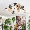 Koyoto Plafoniera, Lampada a sfera 85 cm Ambrato, Cromo, Chiaro, Grigio fumo, 8-Luci