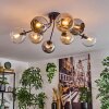 Koyoto Plafoniera, Lampada a sfera 85 cm Ambrato, Cromo, Chiaro, Grigio fumo, 8-Luci