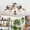 Koyoto Plafoniera, Lampada a sfera 85 cm Ambrato, Cromo, Chiaro, Grigio fumo, 8-Luci