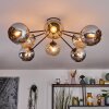 Koyoto Plafoniera, Lampada a sfera 85 cm Ambrato, Cromo, Grigio fumo, 8-Luci