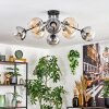 Koyoto Plafoniera, Lampada a sfera 85 cm Ambrato, Chiaro, Grigio fumo, 8-Luci