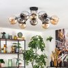 Koyoto Plafoniera, Lampada a sfera 81 cm Ambrato, Cromo, Grigio fumo, 10-Luci