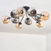 Koyoto Plafoniera, Lampada a sfera 81 cm Ambrato, Cromo, Grigio fumo, 10-Luci