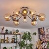 Koyoto Plafoniera, Lampada a sfera 81 cm Ambrato, Cromo, Chiaro, Grigio fumo, 10-Luci