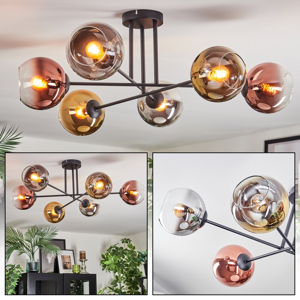 Koyoto Plafoniera, Lampada a sfera 72 cm Cromo, Oro, Chiaro, Ramato, Grigio fumo, 6-Luci main product photo